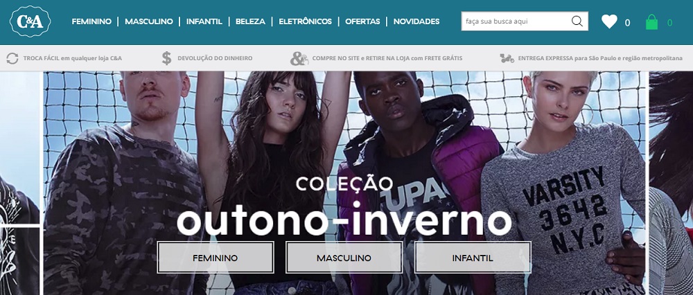 Ofertas C&A no site oficial da loja