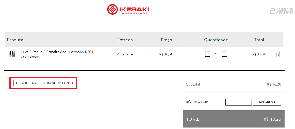 Como usar cupom Ikesaki