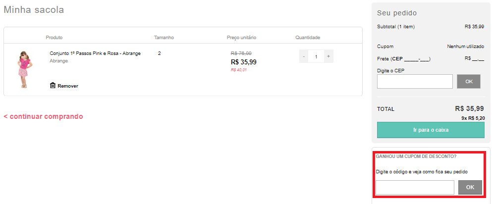 Onde coler cupom Dinda