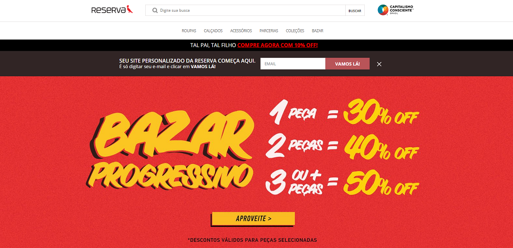 Cupom de desconto Reserva