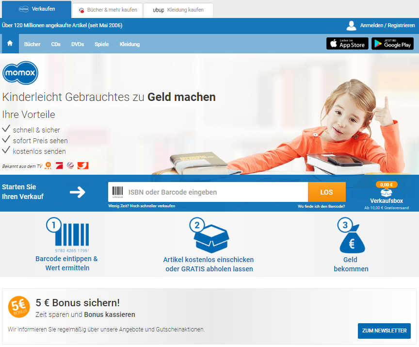 So findet man einen exklusiven Momox Gutschein auf buykers.com.