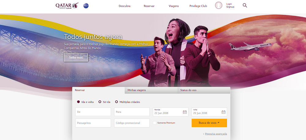 Cupom de desconto Qatar Airways