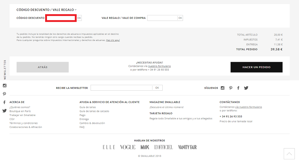 codigo descuento smallable
