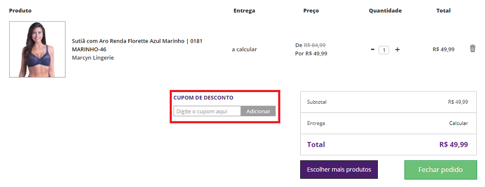 Como utilizar o cupom Marcyn