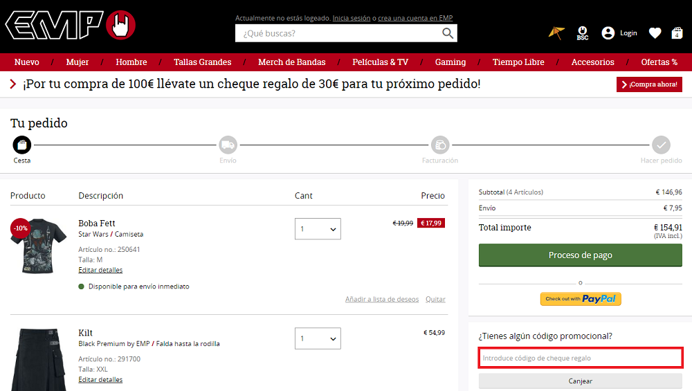 codigo descuento emp