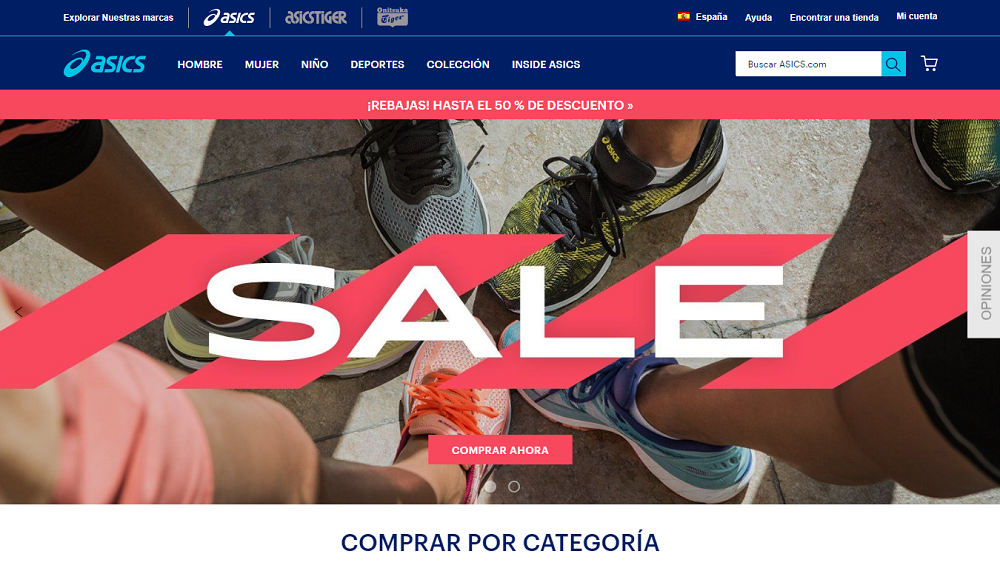 Página inicial ASICS