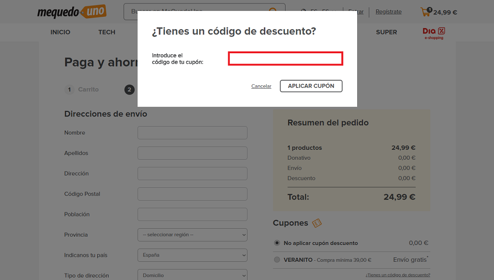 codigo descuento mequedouno
