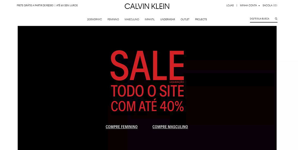 Aproveite o cupom de desconto Calvin Klein