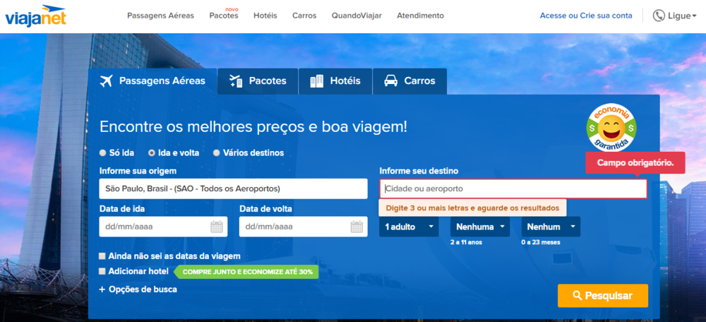Aproveita a promoção ViajaNet