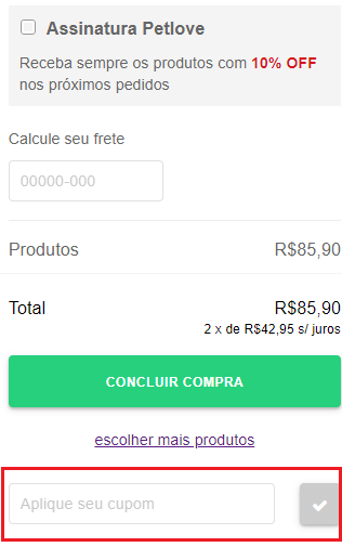 Aproveite o cupom Petlove