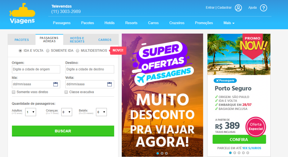 Aproveite submarino viagens promoção