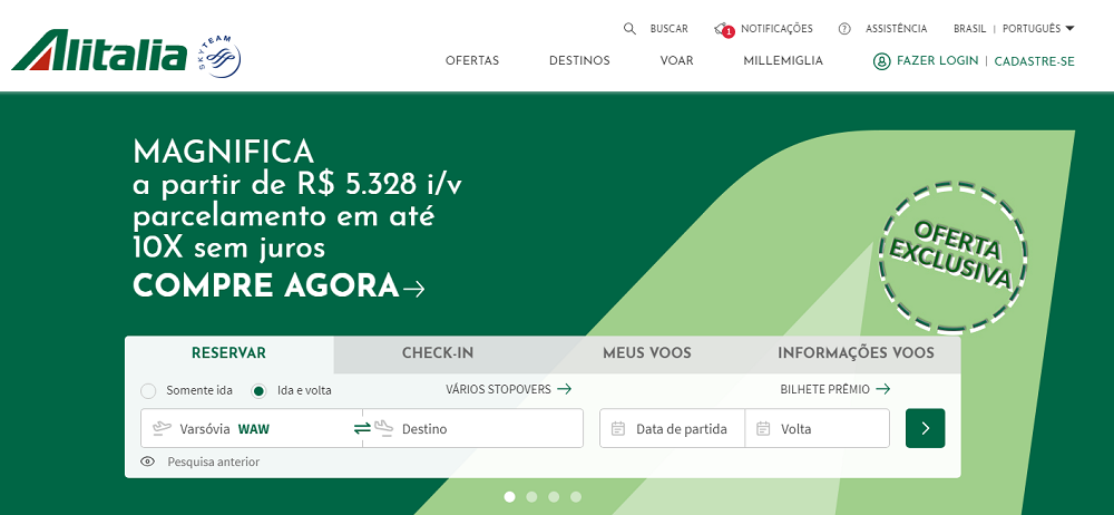 Melhor codigo desconto Alitalia