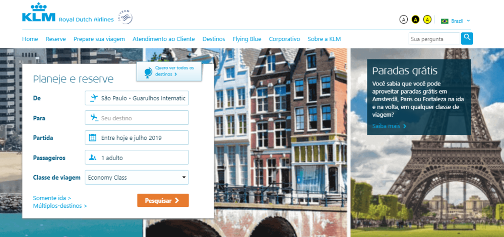 aproveite klm airlines promocao