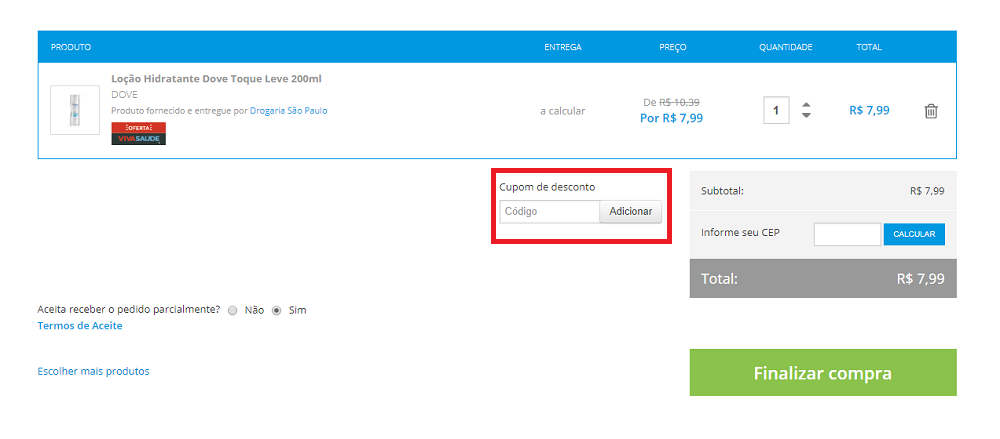 Utilizar o cupom de desconto Drogaria Sao Paulo