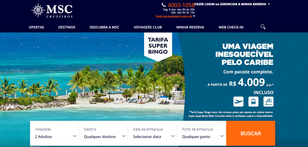 Aproveite o cupom desconto msc cruzeiros