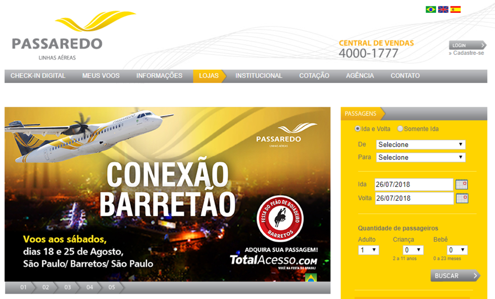 Aproveite o cupom de desconto Passaredo