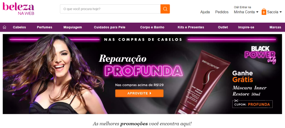 Aproveite o cupom Beleza na Web