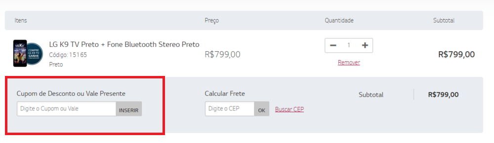 Aproveite LG promoção