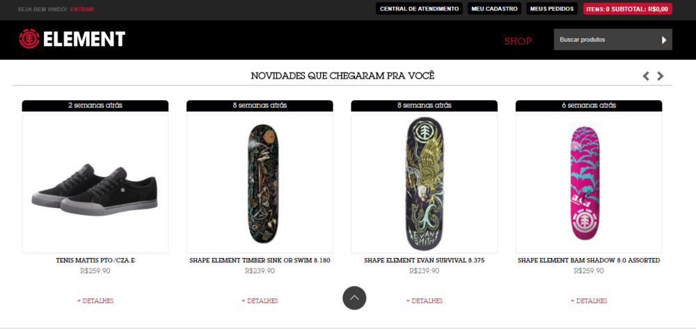 Aproveite o cupom element