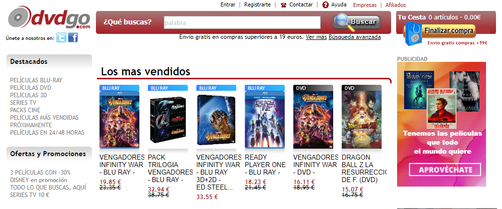 Codigo descuento DVDGO para ti