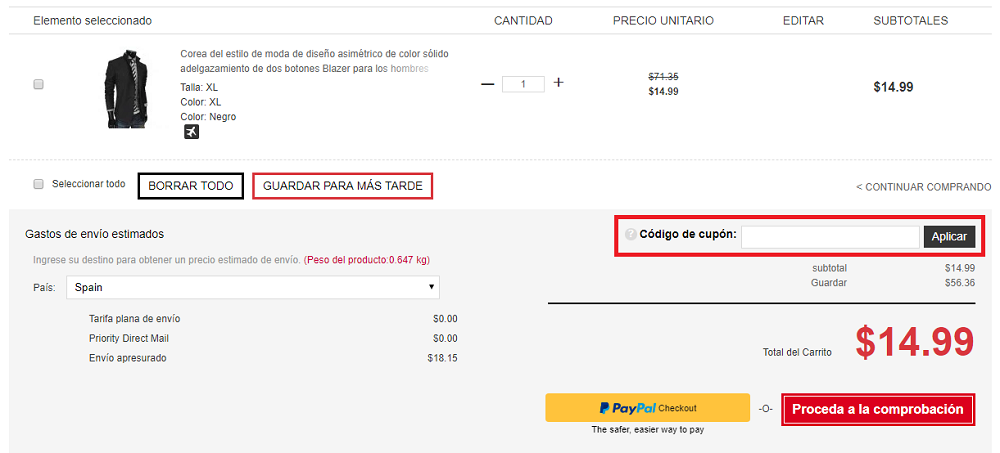 Como usar el codigo descuento Sammydress